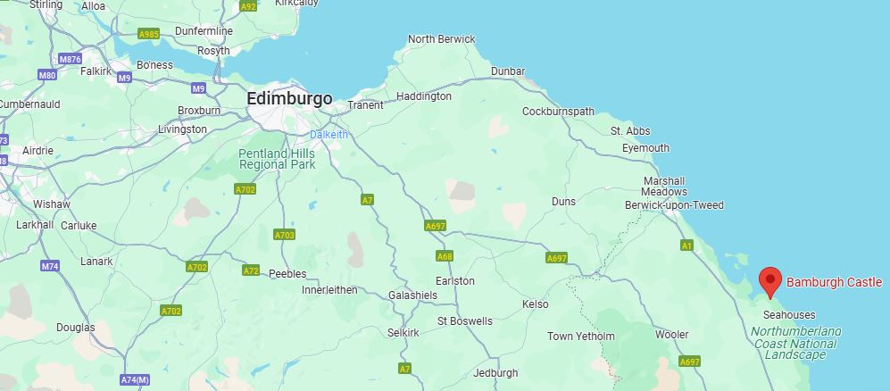 Localización mapa Bamburgh