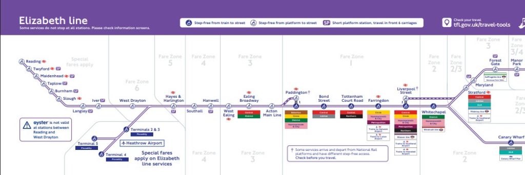 Plano de la línea Elizabeth de metro en Londres