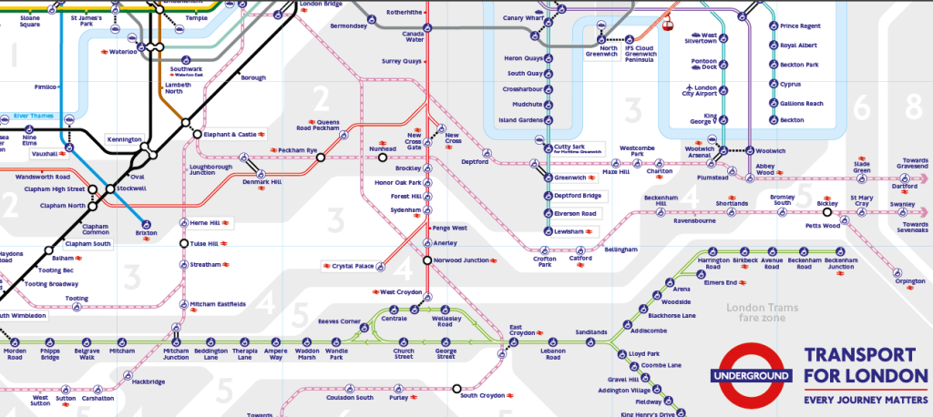 Plano de Zonas Transporte Público de Londres