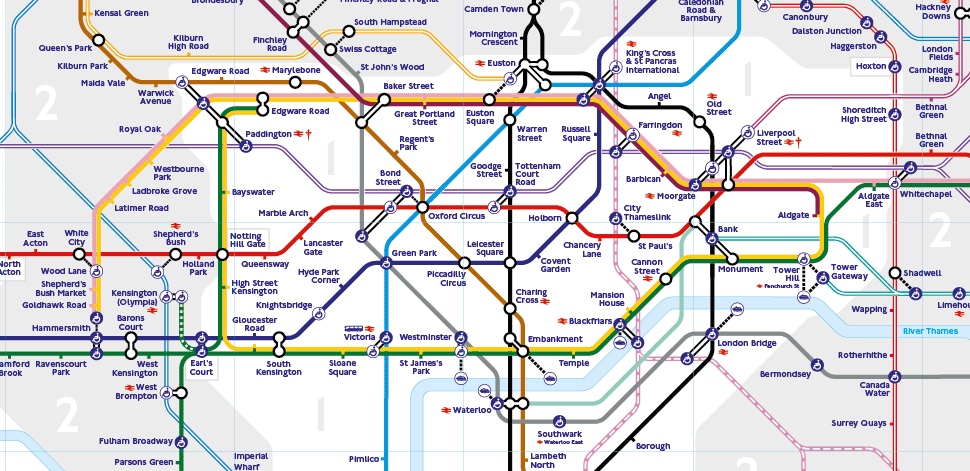 Plano del transporte público en Londres: Metro